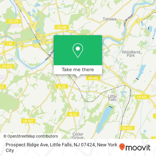 Mapa de Prospect Ridge Ave, Little Falls, NJ 07424