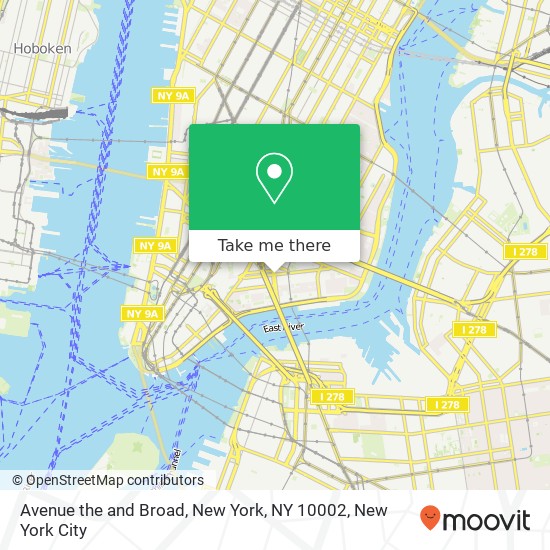Mapa de Avenue the and Broad, New York, NY 10002