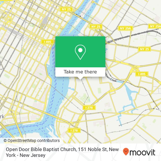 Mapa de Open Door Bible Baptist Church, 151 Noble St