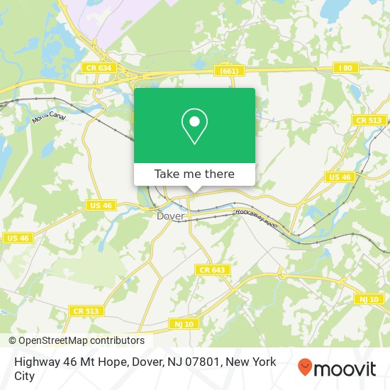 Mapa de Highway 46 Mt Hope, Dover, NJ 07801