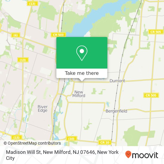 Mapa de Madison Will St, New Milford, NJ 07646