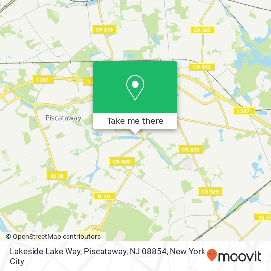 Mapa de Lakeside Lake Way, Piscataway, NJ 08854