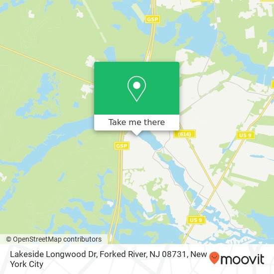Mapa de Lakeside Longwood Dr, Forked River, NJ 08731