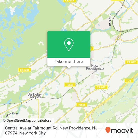 Central Ave at Fairmount Rd, New Providence, NJ 07974 map