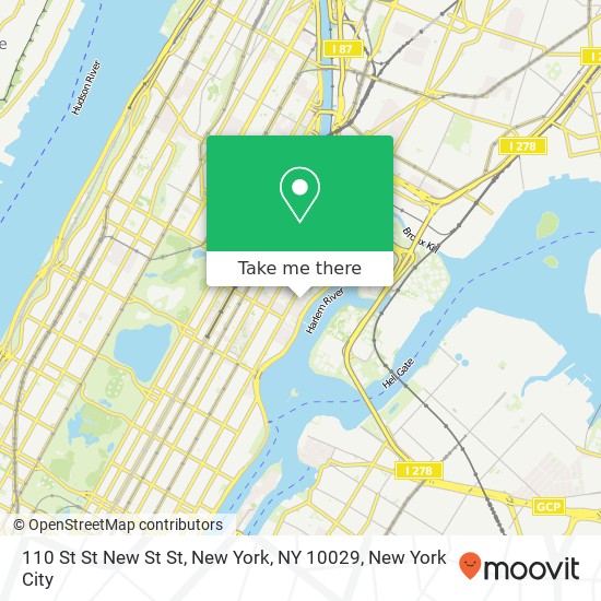 Mapa de 110 St St New St St, New York, NY 10029