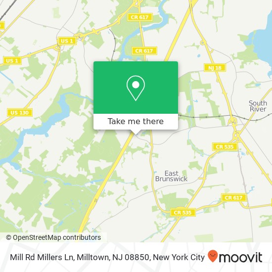 Mapa de Mill Rd Millers Ln, Milltown, NJ 08850