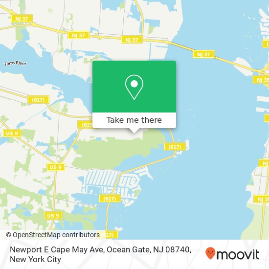 Mapa de Newport E Cape May Ave, Ocean Gate, NJ 08740