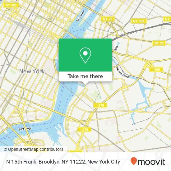 Mapa de N 15th Frank, Brooklyn, NY 11222