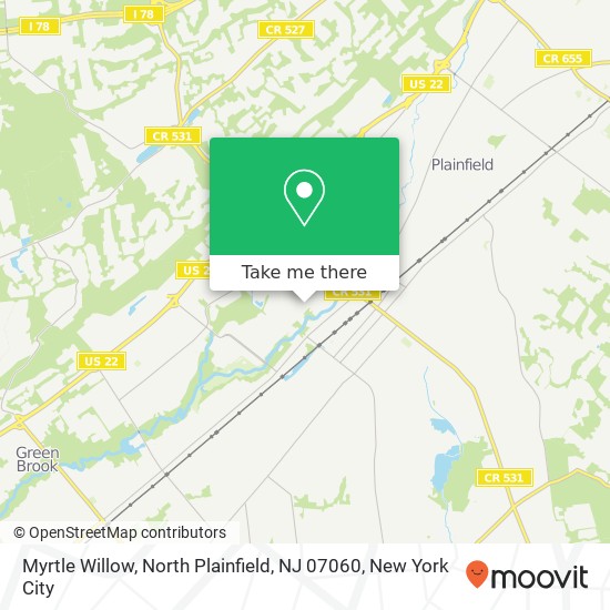 Mapa de Myrtle Willow, North Plainfield, NJ 07060