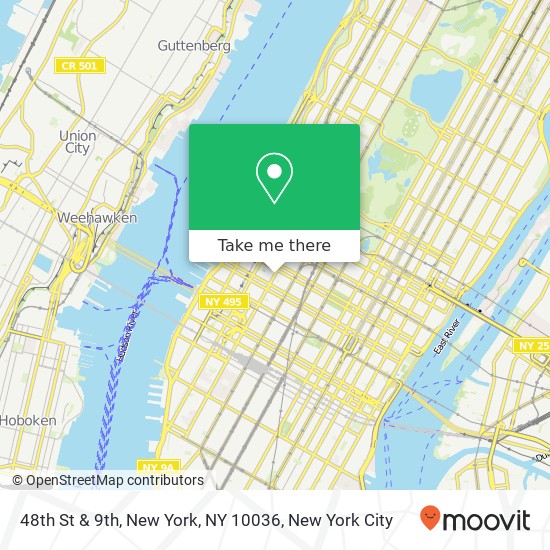 48th St & 9th, New York, NY 10036 map