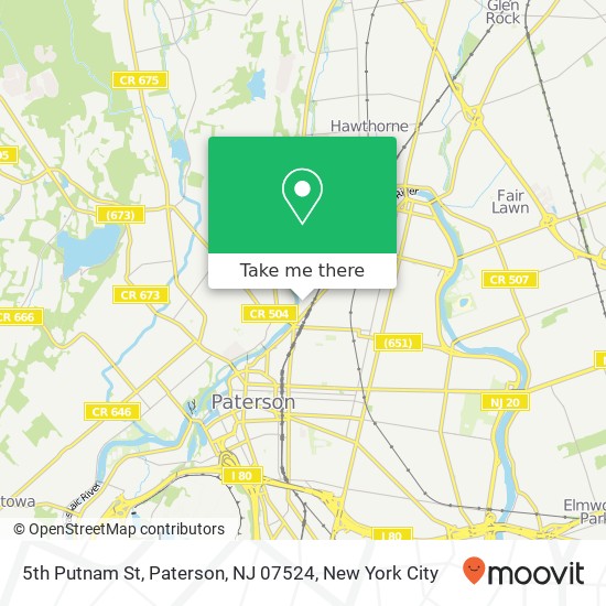 Mapa de 5th Putnam St, Paterson, NJ 07524