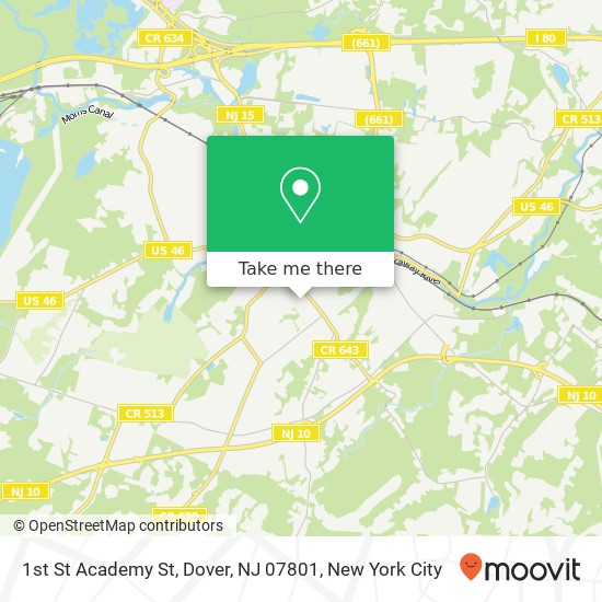 Mapa de 1st St Academy St, Dover, NJ 07801