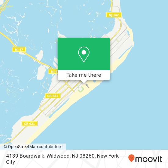 Mapa de 4139 Boardwalk, Wildwood, NJ 08260
