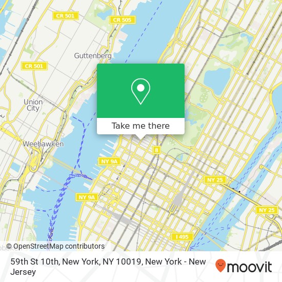 59th St 10th, New York, NY 10019 map