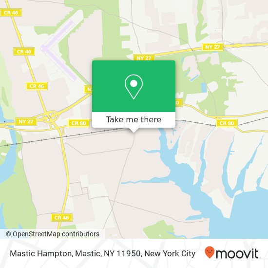 Mapa de Mastic Hampton, Mastic, NY 11950