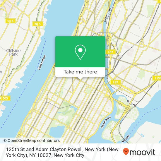 125th St and Adam Clayton Powell, New York (New York City), NY 10027 map