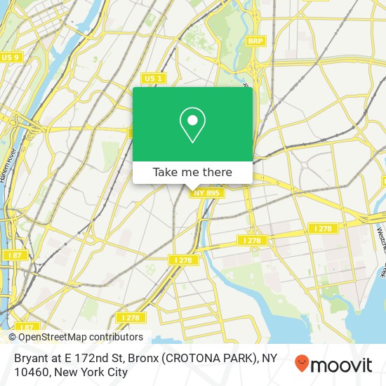 Bryant at E 172nd St, Bronx (CROTONA PARK), NY 10460 map