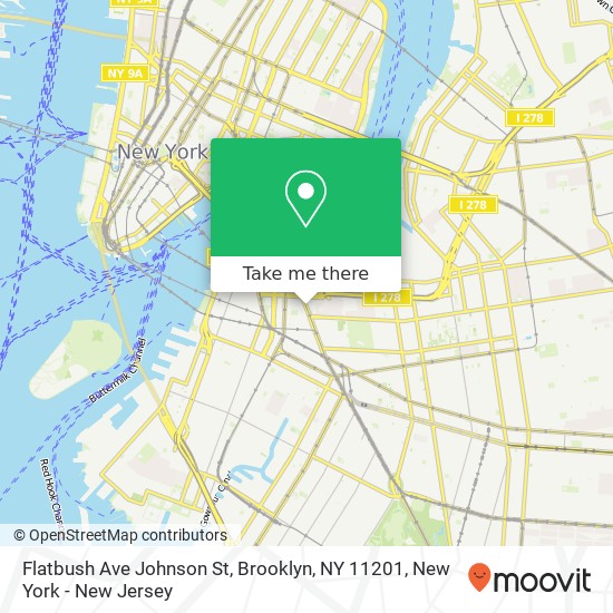 Mapa de Flatbush Ave Johnson St, Brooklyn, NY 11201