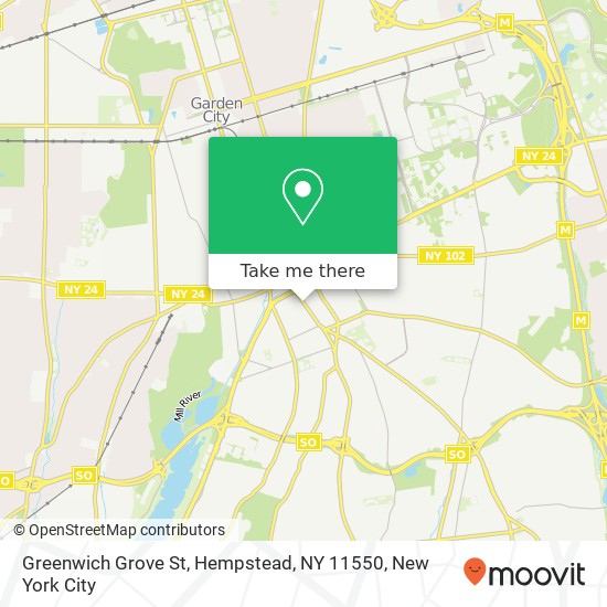 Mapa de Greenwich Grove St, Hempstead, NY 11550