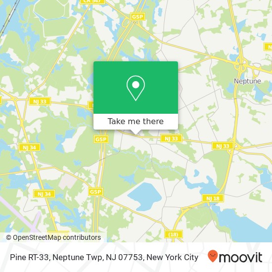 Mapa de Pine RT-33, Neptune Twp, NJ 07753