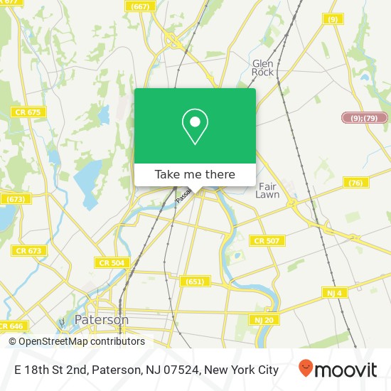 Mapa de E 18th St 2nd, Paterson, NJ 07524