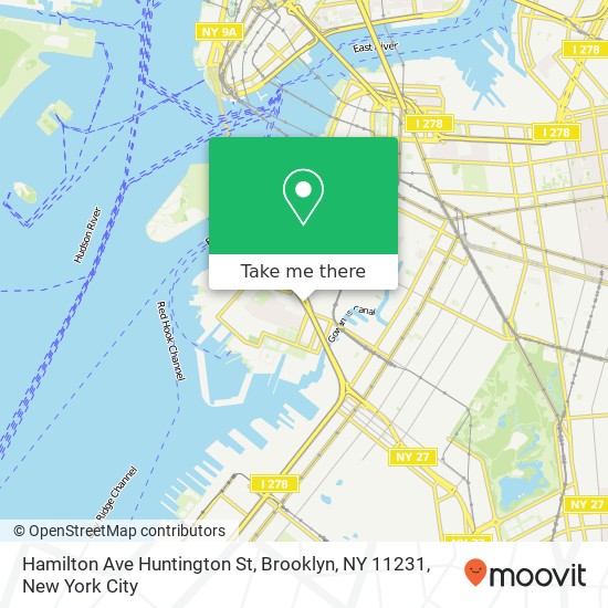 Mapa de Hamilton Ave Huntington St, Brooklyn, NY 11231