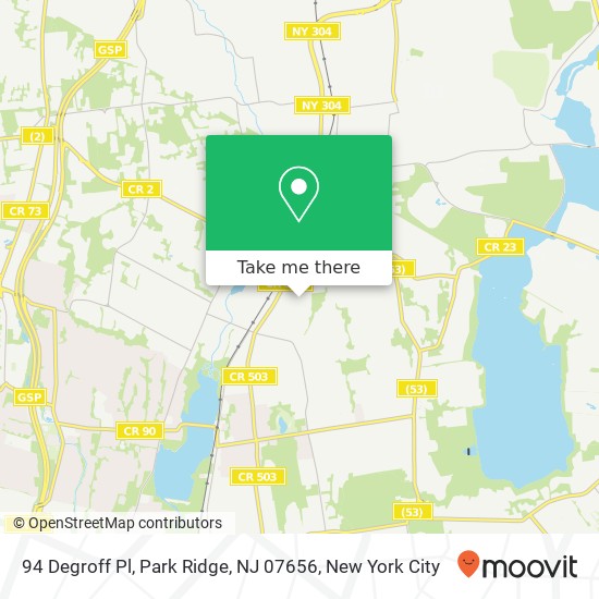 Mapa de 94 Degroff Pl, Park Ridge, NJ 07656