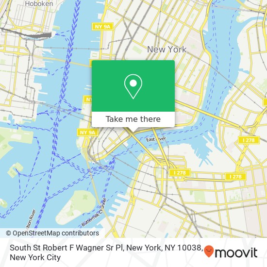 Mapa de South St Robert F Wagner Sr Pl, New York, NY 10038