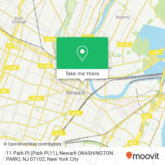 11 Park Pl (Park Pl,11), Newark (WASHINGTON PARK), NJ 07102 map