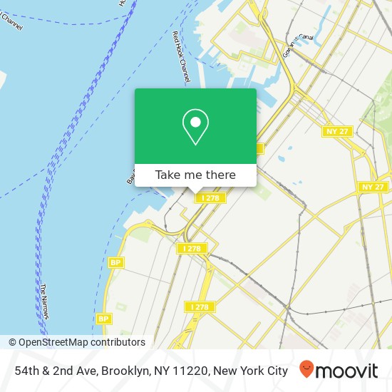 Mapa de 54th & 2nd Ave, Brooklyn, NY 11220
