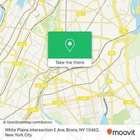 White Plains intersection E Ave, Bronx, NY 10462 map