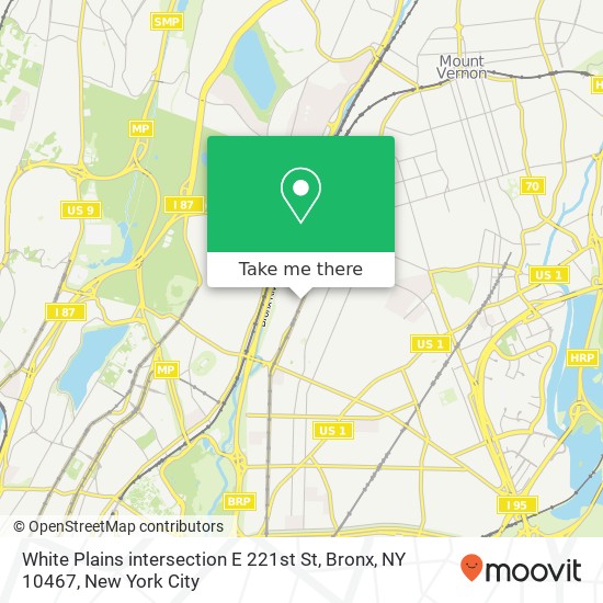 White Plains intersection E 221st St, Bronx, NY 10467 map