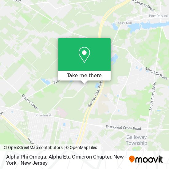 Alpha Phi Omega: Alpha Eta Omicron Chapter map