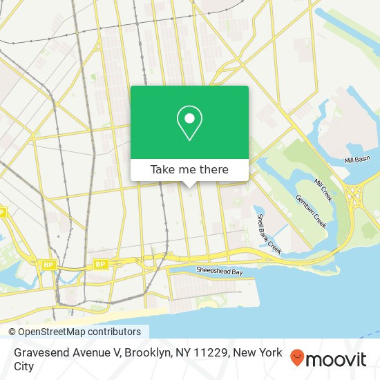 Mapa de Gravesend Avenue V, Brooklyn, NY 11229