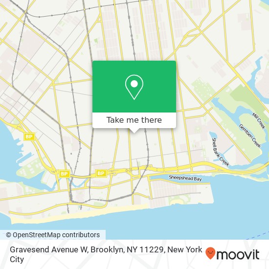 Mapa de Gravesend Avenue W, Brooklyn, NY 11229