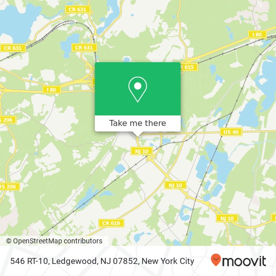 Mapa de 546 RT-10, Ledgewood, NJ 07852