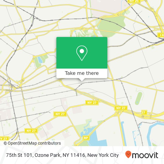 Mapa de 75th St 101, Ozone Park, NY 11416
