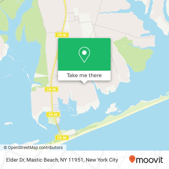 Mapa de Elder Dr, Mastic Beach, NY 11951