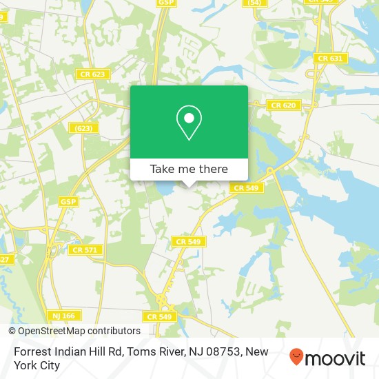 Mapa de Forrest Indian Hill Rd, Toms River, NJ 08753