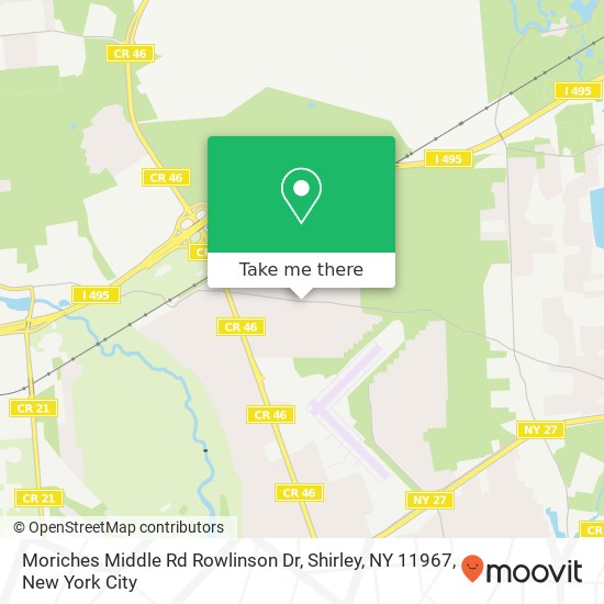 Moriches Middle Rd Rowlinson Dr, Shirley, NY 11967 map