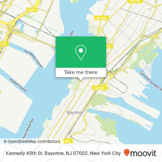 Mapa de Kennedy 45th St, Bayonne, NJ 07002