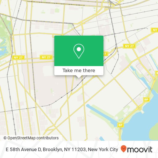 Mapa de E 58th Avenue D, Brooklyn, NY 11203