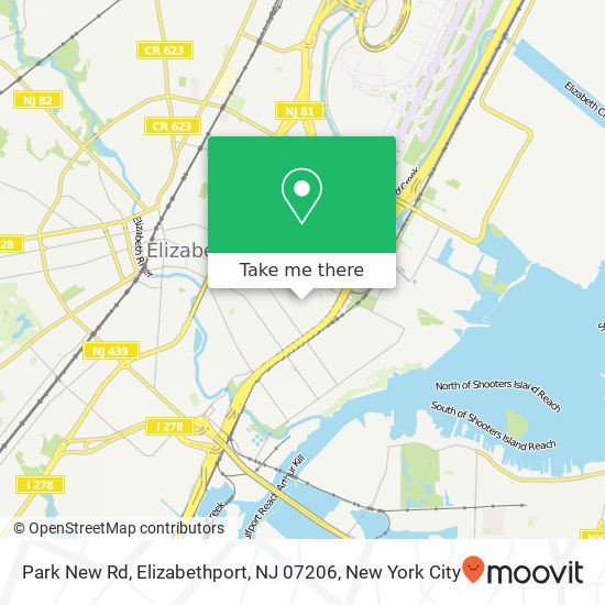 Mapa de Park New Rd, Elizabethport, NJ 07206