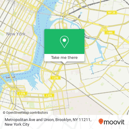 Mapa de Metropolitan Ave and Union, Brooklyn, NY 11211