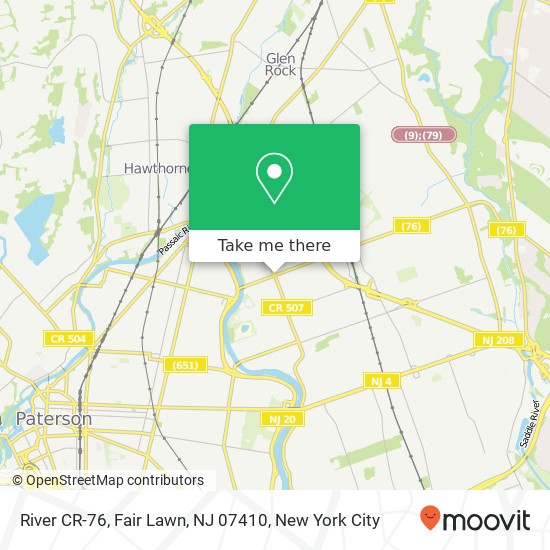 Mapa de River CR-76, Fair Lawn, NJ 07410