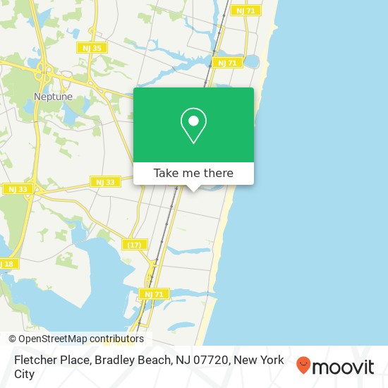Fletcher Place, Bradley Beach, NJ 07720 map