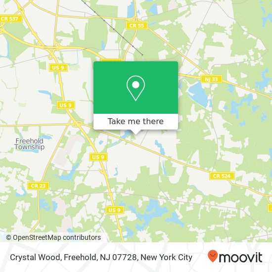 Mapa de Crystal Wood, Freehold, NJ 07728