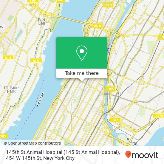 145th St Animal Hospital (145 St Animal Hospital), 454 W 145th St map