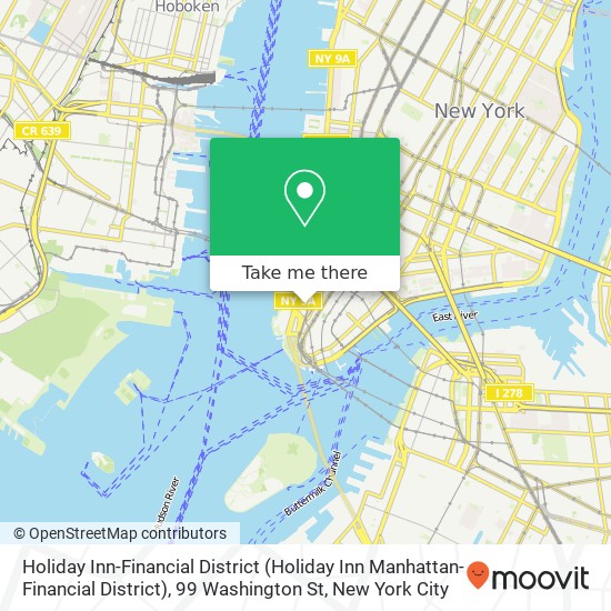 Mapa de Holiday Inn-Financial District (Holiday Inn Manhattan-Financial District), 99 Washington St