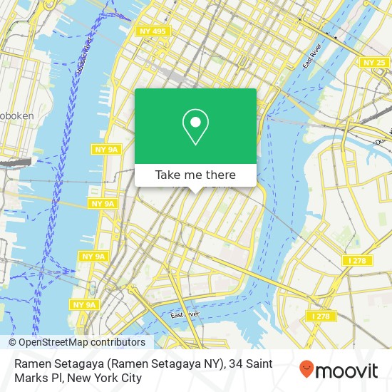 Mapa de Ramen Setagaya (Ramen Setagaya NY), 34 Saint Marks Pl
